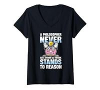 Femme Philosophie T-Shirt avec Col en V