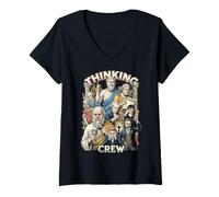 Femme Philosophie Thinking Crew Philosopher Funny Philosophers T-Shirt avec Col en V