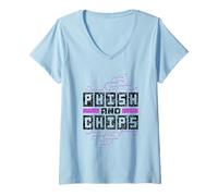 Femme Phish Et Chips Hacker Hacker Ordinateur Il Hack T-Shirt avec Col en V