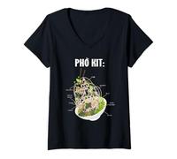 Femme Pho Kit Recette d'ingrédients pour Soupe de Nouilles vietnamienne T-Shirt avec Col en V