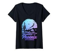 Femme Phoenix Arizona Roadrunner Desert Vibes Vintage T-Shirt avec Col en V