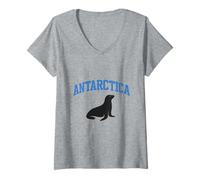 Femme Phoque Polaire pour Voyage et Aventure en Antarctique T-Shirt avec Col en V