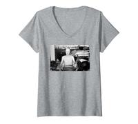 Femme Photo d'archive Man Who Fell to Earth David Bowie Duffy T-Shirt avec Col en V