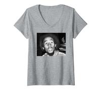 Femme Photo de Bob Marley, Star du Reggae, époque de l'Exode 1977 T-Shirt avec Col en V
