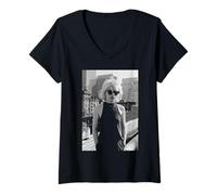 Femme Photo de Debbie Harry Blondie Singer 1977 par Allan Ballard T-Shirt avec Col en V