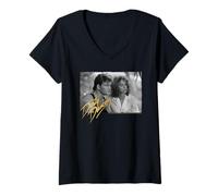 Femme Photo de Dirty Dancing Johnny et Frances T-Shirt avec Col en V