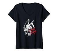 Femme Photo de Guitare Chuck Berry T-Shirt avec Col en V
