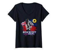 Femme Photo de Profil de Bon Scott The Pride of Fremantle T-Shirt avec Col en V