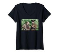 Femme Photo de Rowan Atkinson et Tony Robinson Blackadder sortent T-Shirt avec Col en V