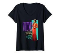 Femme Photo de Whitney Houston Vous Garde Tout Mon Amour T-Shirt avec Col en V