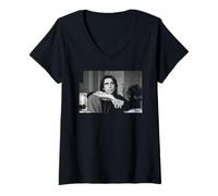 Femme Photo d'interview de la chanteuse de rock Alice Cooper Poison 1978 T-Shirt avec Col en V