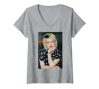Femme Photo du Chanteur Cyndi Lauper pour I Drove All Night T-Shirt avec Col en V