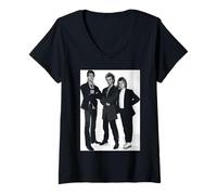 Femme Photo du groupe The Police Sting Andy Summers et Stewart Copeland T-Shirt avec Col en V