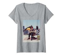 Femme Photo du Guitariste Robbie Robertson par AJ Barratt T-Shirt avec Col en V