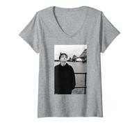 Femme Photo Mark E Smith de l'automne par AJ Barratt T-Shirt avec Col en V