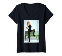Femme Photographie d'archive Blondie Debbie Harry Call Me Duffy T-Shirt avec Col en V