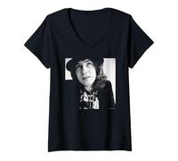 Femme Photographie d'archive du Chanteur de Rock Frankie Miller Darlin Duffy T-Shirt avec Col en V