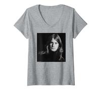 Femme Photographie d'archive Ozzy Osbourne of Black Sabbath Duffy T-Shirt avec Col en V