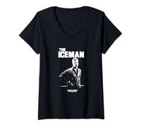 Femme Photographie Top Gun Iceman T-Shirt avec Col en V