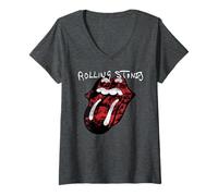 Femme Photos officielles de la langue d'exil des Rolling Stones T-Shirt avec Col en V