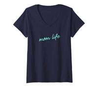 Femme Phrase de scénario de maternité de la Vie de Maman T-Shirt avec Col en V