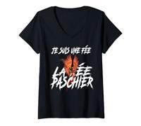 Femme Phrase drôle je suis une fée la fée pas chier. pour femmes T-Shirt avec Col en V