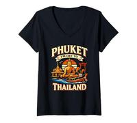 Femme Phuket, Je pars pour la Thaïlande | Funny Thai Travel T-Shirt avec Col en V