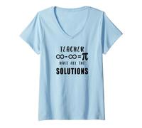 Femme Physique, biologie, Chimie ou Sciences Enseignant Professeur T-Shirt avec Col en V