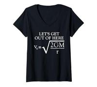 Femme Physique Blague Escape Velocity Funny Science T-Shirt avec Col en V