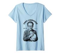 Femme Physique quantique Erwin Schrodinger Cat Equation Science T-Shirt avec Col en V