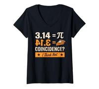 Femme Pi Day 3,14 = Pie Coïncidence, Je Pense Que ce n'est Pas Un Amateur de mathématiques T-Shirt avec Col en V