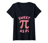 Femme Pi Day Sweet As Pi Blague mathématique Amusante pour Les Enseignants T-Shirt avec Col en V