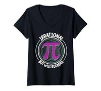 Femme Pi irrationnel mais Bien Arrondi T-Shirt avec Col en V