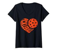 Femme Pickleball Love Heart, Happy Valentine's Day Men Women T-Shirt avec Col en V