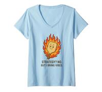 Femme Pickleball Strategy No But I Bring Vibes Funny T-Shirt avec Col en V