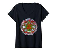 Femme Pierre calendrier aztèque - Pierre solaire aztèque T-Shirt avec Col en V