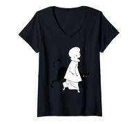 Femme Pierrot et Chat, de Saint Paul par Aubrey Beardsley (1893) T-Shirt avec Col en V