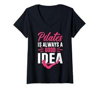 Femme Pilates est toujours une bonne idée - Amoureux de Pilates T-Shirt avec Col en V