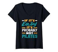 Femme Pilates si c'est facile, ce n'est probablement pas le Pilates T-Shirt avec Col en V