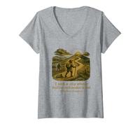 Femme Pilgrims Progress - Je Cherche Une Ville T-Shirt avec Col en V