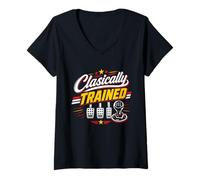 Femme Pilote de Transmission Manuelle de Changement de Vitesse de Formation Classique T-Shirt avec Col en V