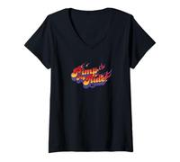 Femme Pimp My Ride Retro Flame Logo Y2K TV Show T-Shirt avec Col en V