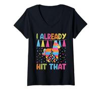 Femme Pinata de fête Mexicaine Amusante, J'Ai déjà frappé ça T-Shirt avec Col en V