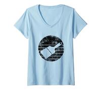 Femme Pinceau à Peindre Tradesman Craftsmanship T-Shirt avec Col en V