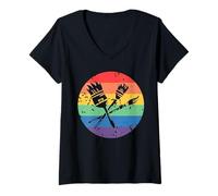 Femme Pinceaux Fiers Couleurs De Liberté Et Unité T-Shirt avec Col en V