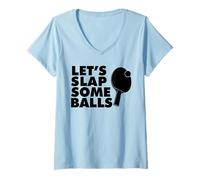 Femme Ping Pong Flaquons Quelques balles T-Shirt avec Col en V