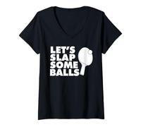 Femme Ping Pong Flaquons Quelques balles T-Shirt avec Col en V