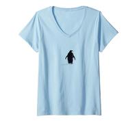 Femme Pingouin de Motivation des Montagnes T-Shirt avec Col en V