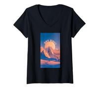 Femme Pingouin Marchant Solitaire avec Question mais Pourquoi Le Pingouin nihiliste T-Shirt avec Col en V