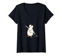 Femme Pingouin Pédiatre Pédiatrie Docteur Médecin Chirurgien T-Shirt avec Col en V